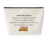 School Bus Driver Appreciation Gift Makeup Bag Bus Driver Gifts for Women Birthday Gift for Bus Driver End of Term School Bus Driver Gift Retirement Christmas Thanksgiving Gift for Bus Driver
