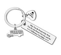School Bus Driver Appreciation Gifts Stainless Steel Bus Drivers Keyring Thank You Keychain Gifts for Bus Drivers Retirement Gift for Women Men Graduation End of School Year Gift Coworker Leaving Gift