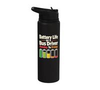 School Bus Driver Battery Life Monday to Friday Elementary Stainless Steel Insulated Water Bottle