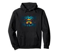 School Bus Driver Driving The Future Inspirational Quote Pullover Hoodie, Adult Unisex, Black, XL