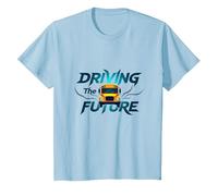School Bus Driver Driving The Future Inspirational Quote T-Shirt, Kids, Baby Blue, 12 Years