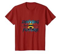 School Bus Driver Driving The Future Inspirational Quote T-Shirt, Kids, Cranberry, 10 Years