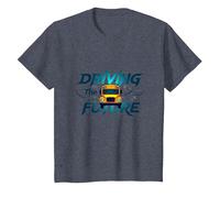 School Bus Driver Driving The Future Inspirational Quote T-Shirt, Kids, Heather Blue, 3 Years