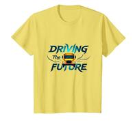 School Bus Driver Driving The Future Inspirational Quote T-Shirt, Kids, Lemon, 4 Years