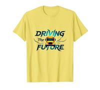 School Bus Driver Driving The Future Inspirational Quote T-Shirt, Men, Lemon, 3XL