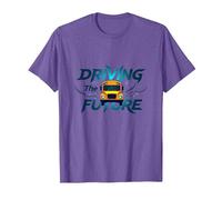 School Bus Driver Driving The Future Inspirational Quote T-Shirt, Men, Purple Heather, 3XL