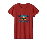 School Bus Driver Driving The Future Inspirational Quote T-Shirt, Women, Cranberry, XL