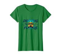 School Bus Driver Driving The Future Inspirational Quote T-Shirt, Women, Kelly Green, L