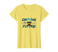 School Bus Driver Driving The Future Inspirational Quote T-Shirt, Women, Lemon, 3XL