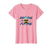 School Bus Driver Driving The Future Inspirational Quote T-Shirt, Women, Pink, L