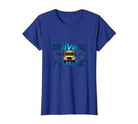 School Bus Driver Driving The Future Inspirational Quote T-Shirt, Women, Royal Blue, Large