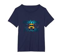 School Bus Driver Driving The Future Inspirational Quote T-Shirt, Women's Plus, Navy, 2X