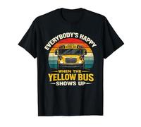 School Bus Driver Everybody's Happy When The Yellow Bus Value Graphic T-Shirt, Men, Black, L