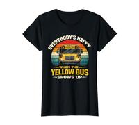 School Bus Driver Everybody's Happy When The Yellow Bus Value Graphic T-Shirt, Women, Black, L