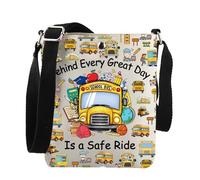 School Bus Driver Gift Behind Every Great Day Is a Safe Ride Crossbody Bag School Bus Driver Retirement Gift, Safe Ride C Bag