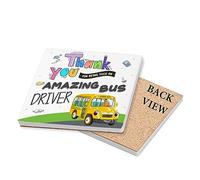 School Bus Driver Gift, Thank You For Being Such An Amazing Bus Driver, Appreciation Gift, Tableware, Coffee, Tea, Drink Coaster. (Square Ceramic Coaster)