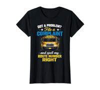 School Bus Driver Got A Problem Spell My Route Number Value Graphic T-Shirt, Women, Black, XL