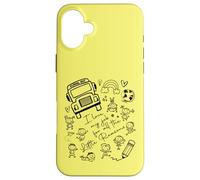 School Bus Driver I Love My Job Little Reasons Funny Yellow Case for iPhone 16 Plus
