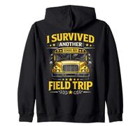 School Bus Driver I Survived Another Outing Funny Bus Zip Hoodie