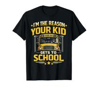 School Bus Driver I'm The Reason Your Kid Gets to School Value Graphic T-Shirt, Men, Black, M