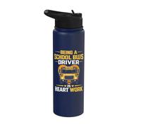 School Bus Driver is Heart Work Appreciation Stainless Steel Insulated Water Bottle