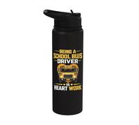 School Bus Driver is Heart Work Appreciation Stainless Steel Insulated Water Bottle