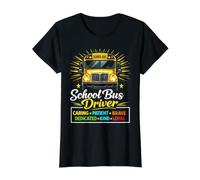 School Bus Driver It Takes A Big Heart Caring Patient Value Graphic T-Shirt, Women, Black, XL