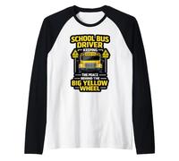 School Bus Driver Keeping Peace Behind The Yellow Wheel Raglan Baseball Tee