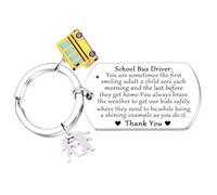 School Bus Driver Keyring Appreciation Gifts for School Bus Driver Thank You Buses Drivers Gift for Women Men Graduation Retirement Gift