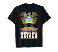 School Bus Driver Lights Flashing Railroad Crossing Safety T-Shirt