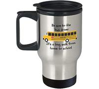 School Bus Driver Mug Retired Worlds Best-This is How I roll Silver Insulated Travel Tea/Coffee Mug.