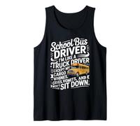School Bus Driver Navigating Routes and Student Chaos Tank Top