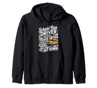 School Bus Driver Navigating Routes And Student Chaos Zip Hoodie