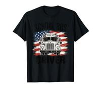 School Bus Driver Patriotic Transportation Worker Value Graphic T-Shirt
