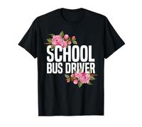 School Bus Driver Rose Flower Floral School Bus Driver Rose T-Shirt