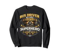 School Bus Driver Superhero By School Route Funny Bus Sweatshirt