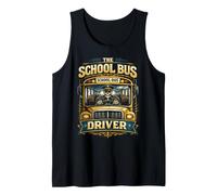 School Bus Driver Tarot Card Skeleton Gothic Halloween Tank Top