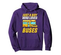 School Bus Halloween Costume Just a Boy who Loves Buses Boys Pullover Hoodie