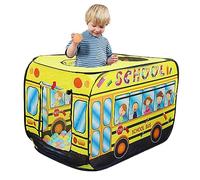 School Bus Kids Pop Up Tent Cartoon with Carry Bag Foldable Play Tent Set Up Free Outdoor Play Equipment for Children Toddler Tents Indoor Children'S Playhouse Crawling Bus Toy for Girls Boys