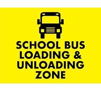 School Bus Loading & Unloading Zone Rust-Resistant Aluminum Sign,16"x12",Clear Print Easy-Mount Traffic Safety Plaque for Indoor & Outdoor