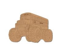 School Bus Monster Truck Pre Marked Shape 1 - Premium MDF & Plywood Embellishments Laser Cut Craft Shapes for Scrapbooking, Card Making, DIY Decor, Weddings & Personalized Projects