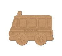 School Bus Pre Marked Shape 1 - Premium MDF & Plywood Embellishments Laser Cut Craft Shapes for Scrapbooking, Card Making, DIY Decor, Weddings & Personalized Projects