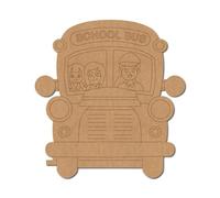 School Bus Pre Marked Shape 2 - Premium MDF & Plywood Embellishments Laser Cut Craft Shapes for Scrapbooking, Card Making, DIY Decor, Weddings & Personalized Projects