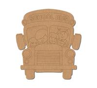 School Bus Pre Marked Shape 3 - Premium MDF & Plywood Embellishments Laser Cut Craft Shapes for Scrapbooking, Card Making, DIY Decor, Weddings & Personalized Projects