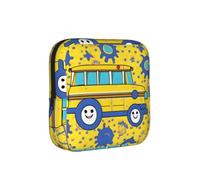 School Bus Print Print Multifunctional Storage Bag Pad Bag Skin-Friendly Period Pouch Reusable Tampon Bag for Female