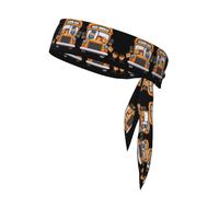 School Bus Print Sports Head Tie,Headband,for Running,Cycling,Basketball,Tennis,for Women Men
