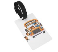 School Bus Printed Backpack ID Labels Versatile Suitcase Tags for Golf Bags and Musical Instrument