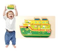 School Bus Puzzles, Wooden Vehicle Puzzles - Cartoon Kids Vehicle Puzzles | Portable Learning Aid, Early Education Supplies for Nursery, Home, Kindergarten