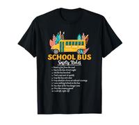 School Bus Safety Rules Floral Student Driver Guide Art T-Shirt