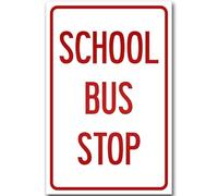 School Bus Stop Tin Signs Retro Plaque Wall Decor For Home Kitchen Office Club Bar Gym Indoor Outdoor